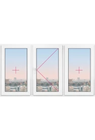 Трехстворчатое окно Rehau Geneo 2000x1500 - фото - 1