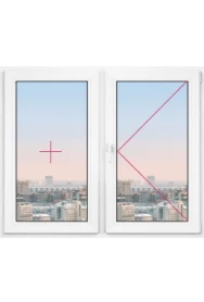 Двухстворчатое окно Rehau Delight Design 1160x1160 - фото - 1